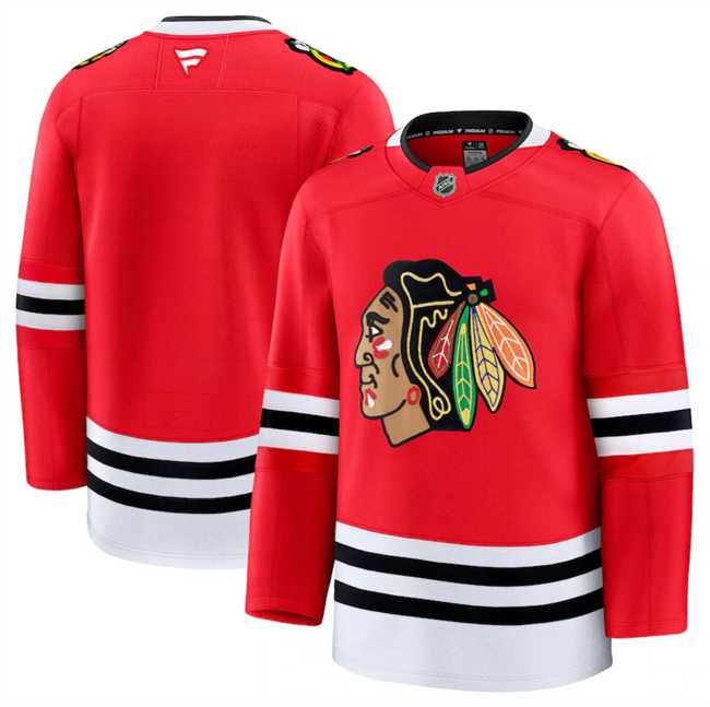 Men%27s Chicago Blackhawks Blank Red 2024-25 Home Stitched Hockey Jersey Dzhi